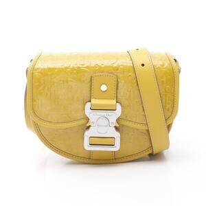 Dior GALLOP Oblique Shoulder Bag Patent Vernis Leather Yellow